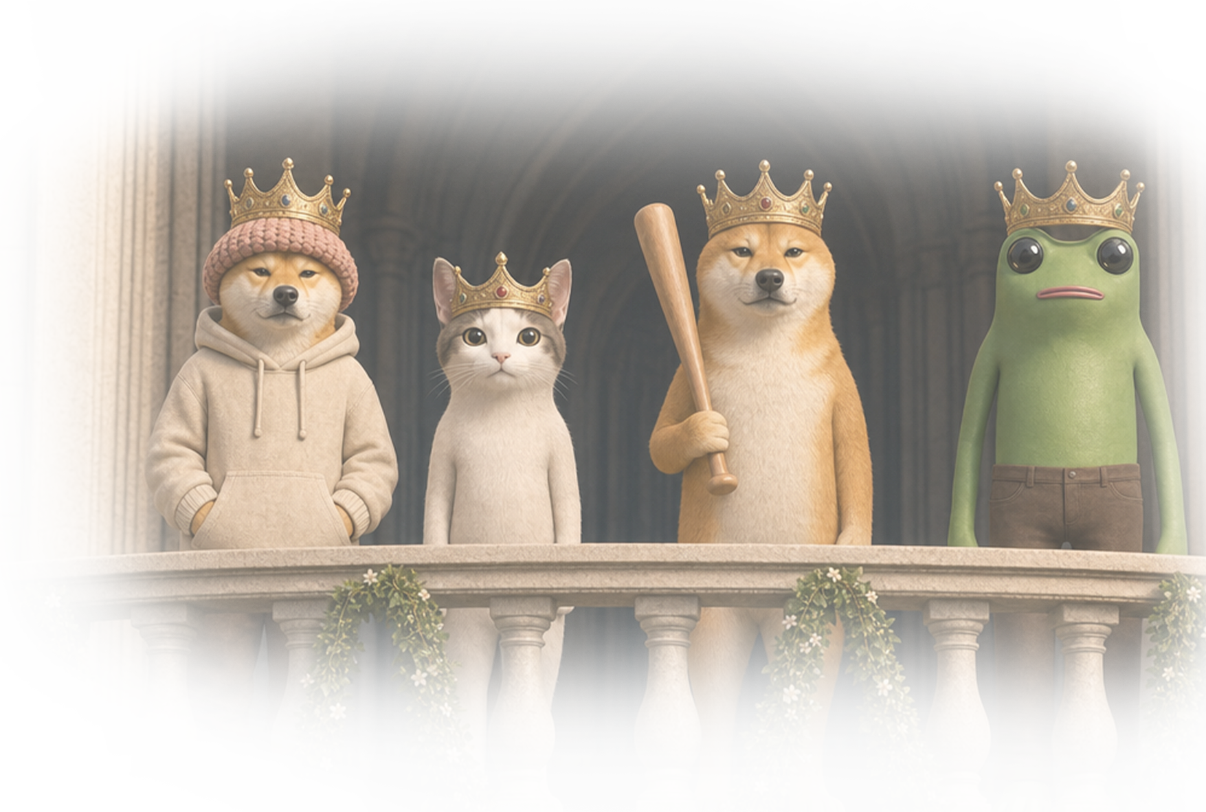 The four kings on their thrones